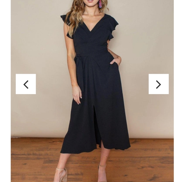 Label Euphoria Ruffle Sleeve Dress 